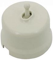 Выключатель-ретро пластик тумблерный Bironi Лизетта 1-кл. слоновая кость картинка